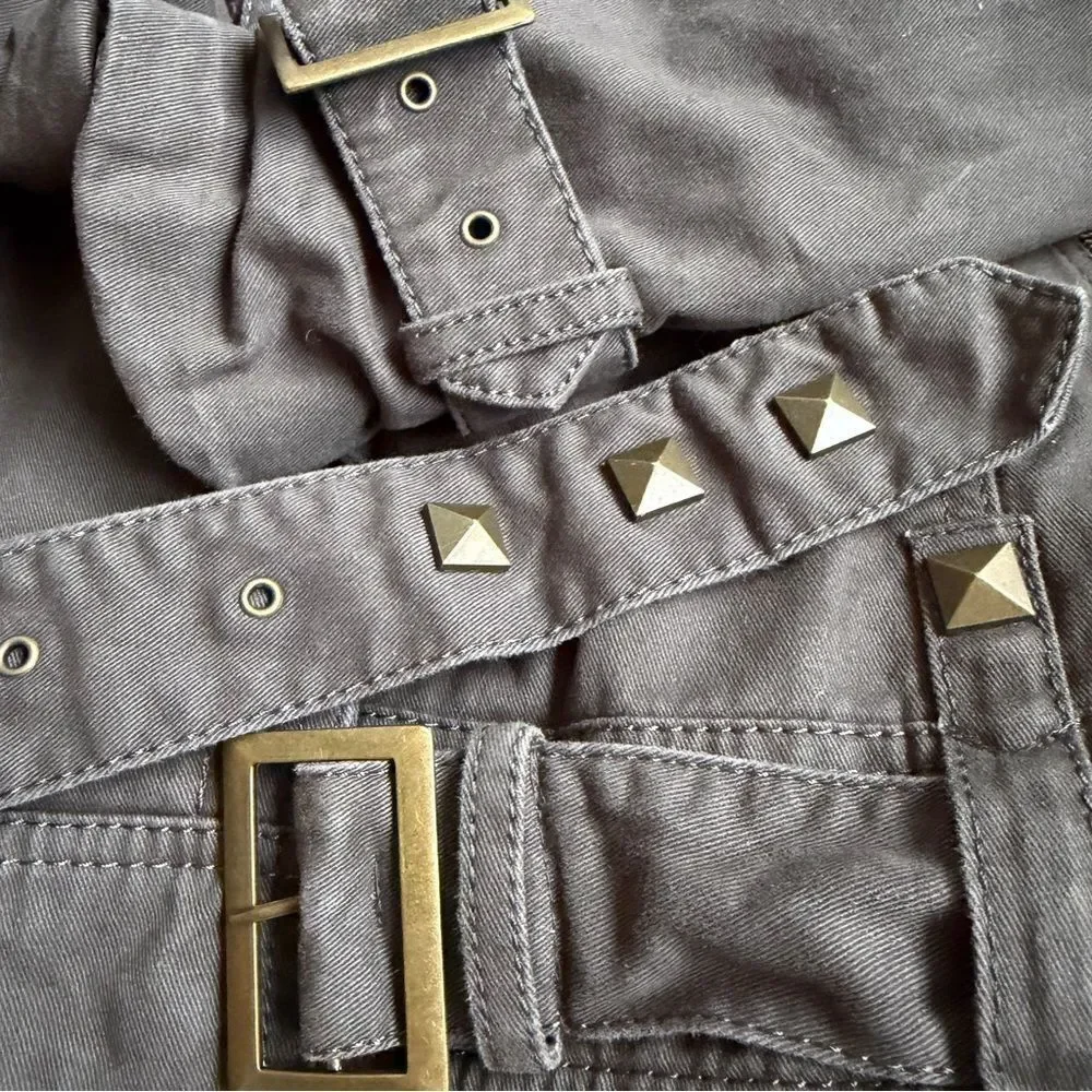 Kensie Dark Gray Double-Breasted Fitted Jacket Size S